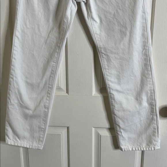 Frame Denim Le Pixie Slouch Jeans Mid Rise Straight White size 25 - Picture 4 of 12